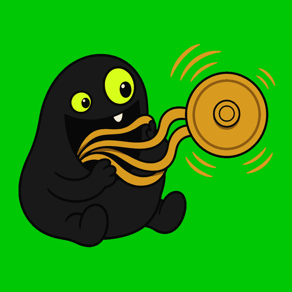 Bellivore slurping golden noise strands from a ringing bell